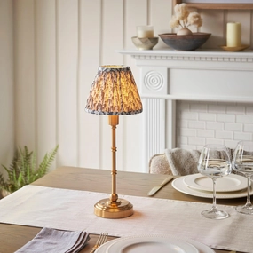 Burley Rechargeable Table Lamp & Leaf 16cm Pearl Grey Shade ceramic table lamp