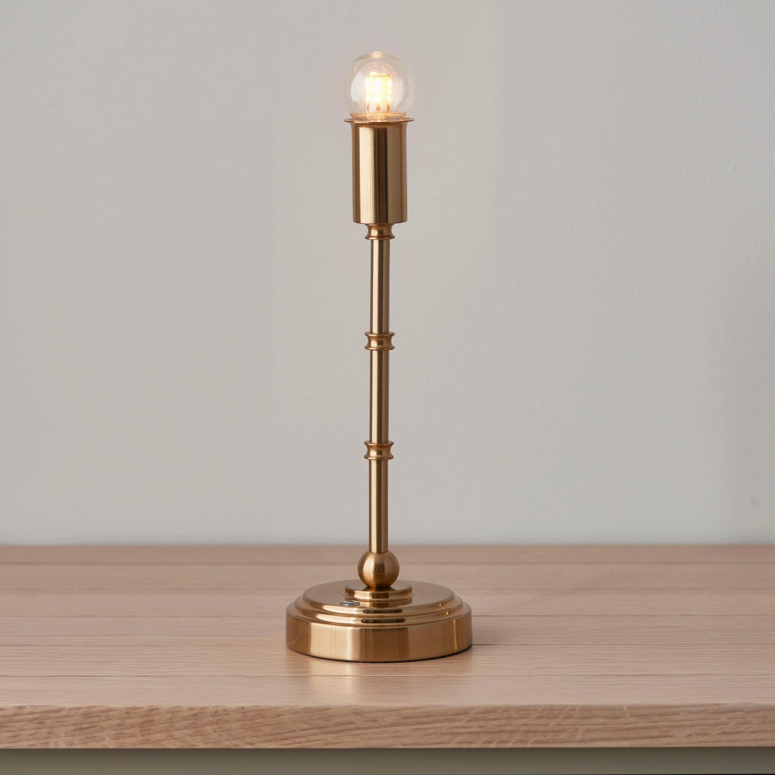 Burley Rechargeable Table Lamp & Leaf 16cm Pearl Grey Shade