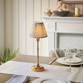 Burley Rechargeable Table Lamp & Leaf 16cm Shell Bay Blue Shade ceramic table lamp
