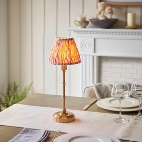 Burley Rechargeable Table Lamp & Ripple 16cm Coral Pink Shade ceramic table lamp