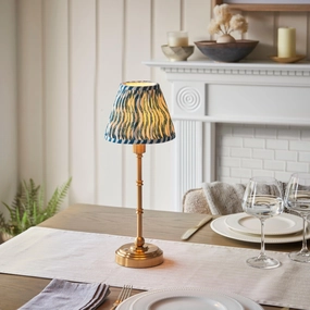 Burley Rechargeable Table Lamp & Ripple 16cm Marlin Blue Shade ceramic table lamp