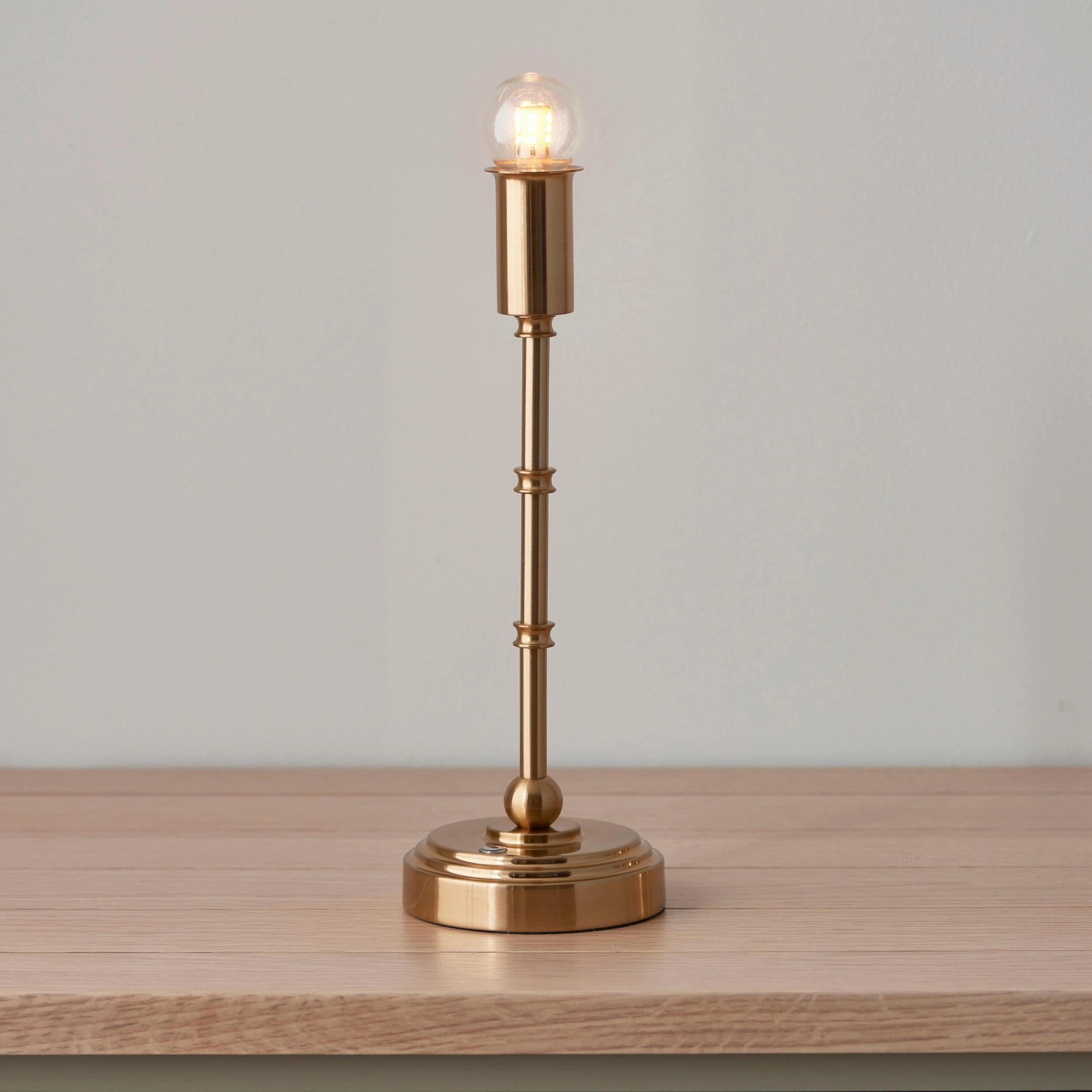 Burley Rechargeable Table Lamp & Zigzag 16cm Cotswold Green Shade