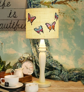 Butterfly on Jute Lamp decorative ceiling fixture
