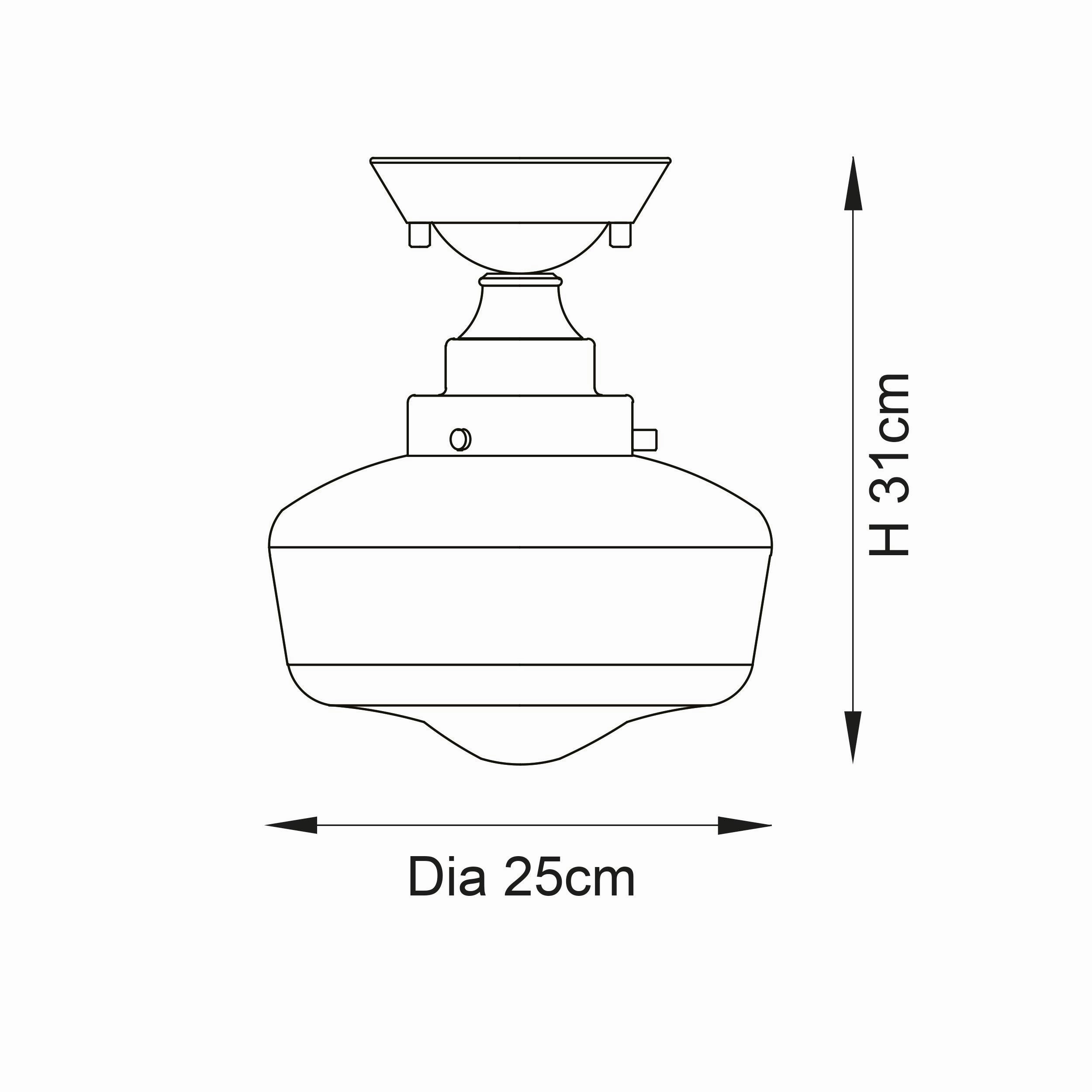 Camberley Brass School House Semi Flush Ceiling Light