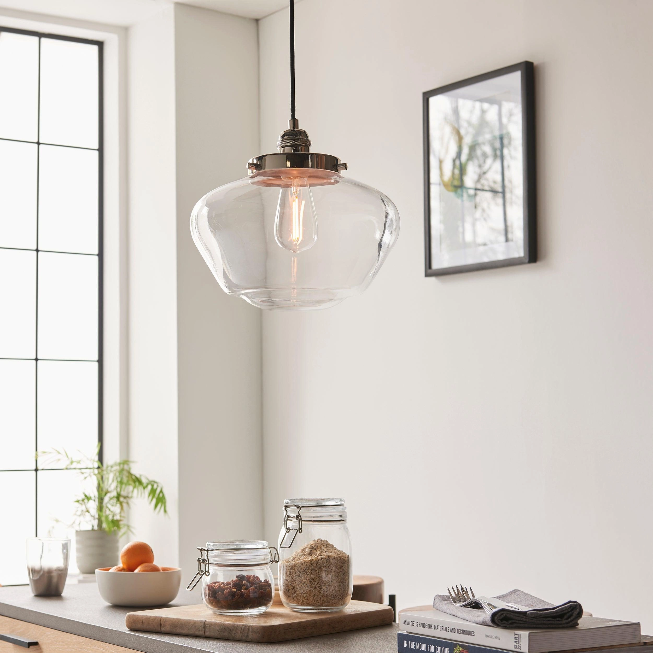 Camberley Nickel Pendant Light - Open Box sleek LED ceiling lamp