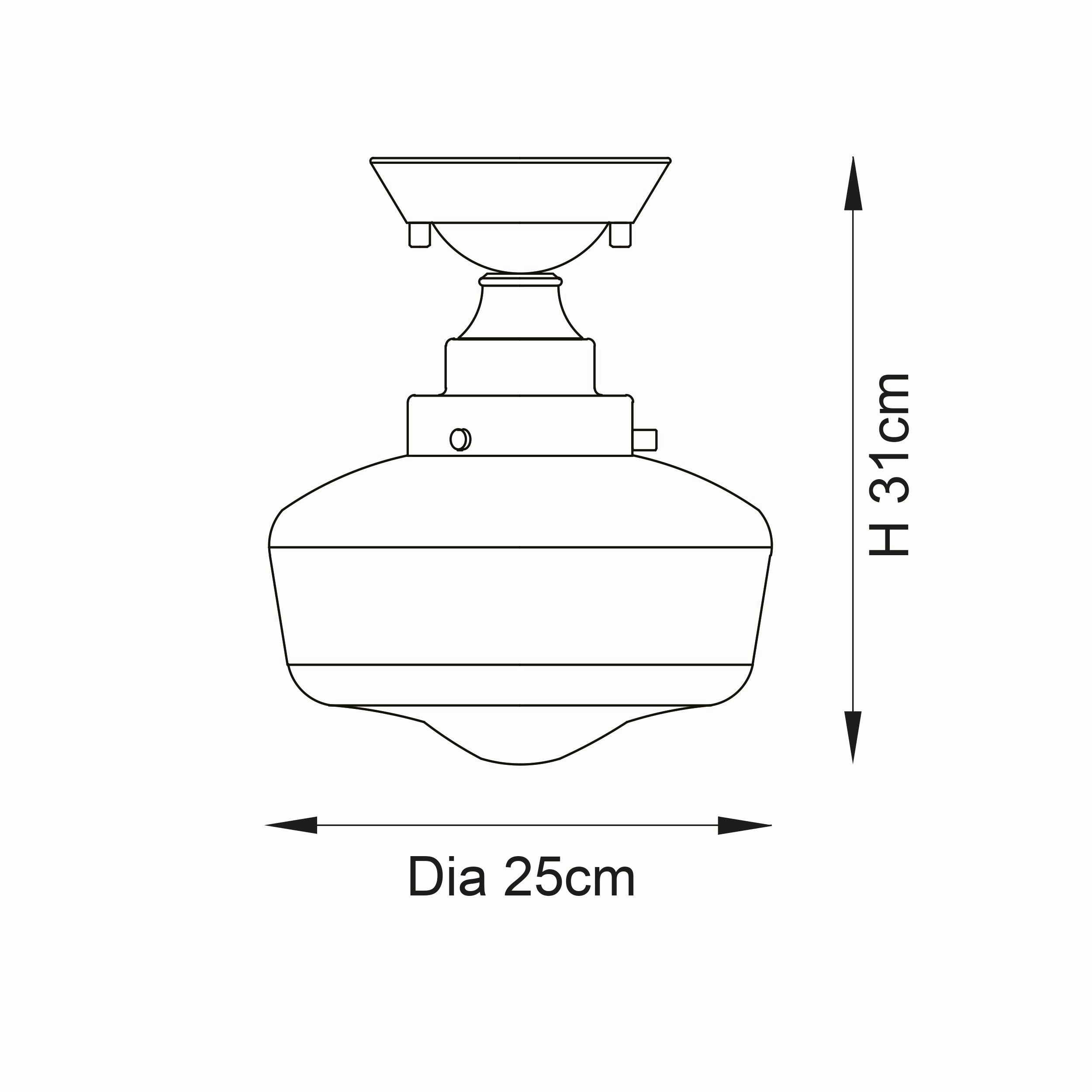 Camberley Nickel School House Semi Flush Ceiling Light
