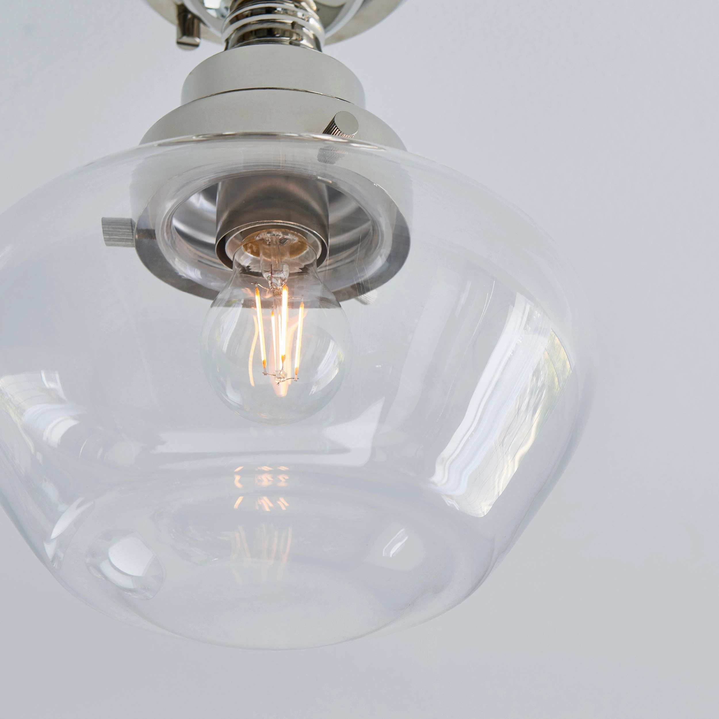 Camberley Nickel School House Semi Flush Ceiling Light