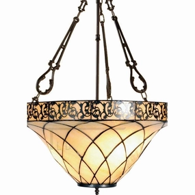 Cambridge Medium Inverted Tiffany Ceiling Light (fancy chain) recessed ceiling spot lamp