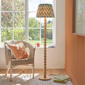 Cane Bamboo Floor Lamp & Zigzag 40cm Cotswold Green Shade creative lampshade design