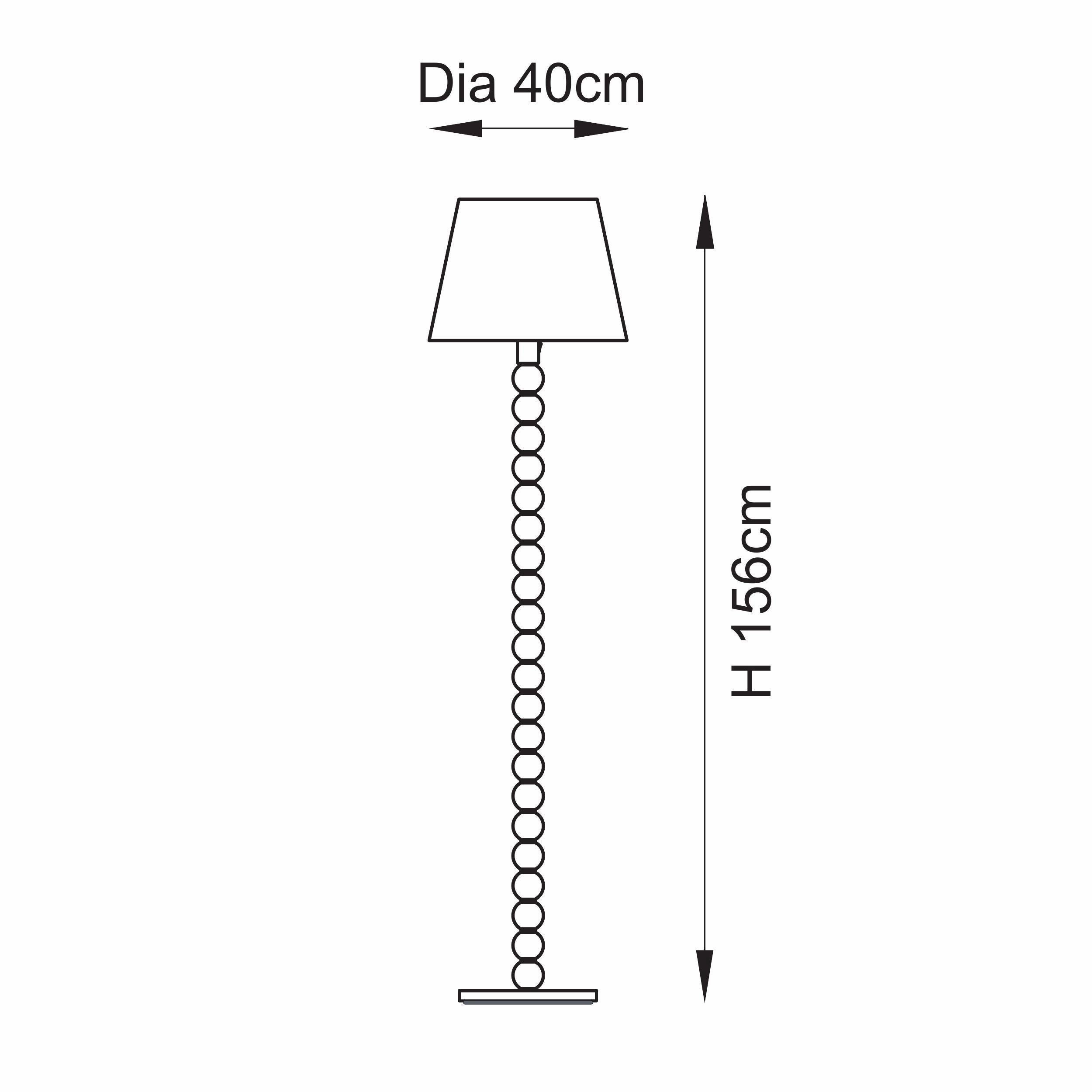 Cane Bamboo Floor Lamp & Zigzag 40cm Pearl Grey Shade