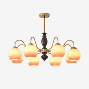 Caramel Orb Chandelier minimalist reading light