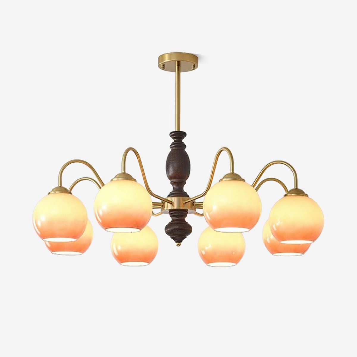 Caramel Orb Chandelier minimalist reading light