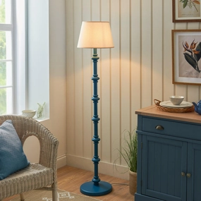 Carnaby Blue Floor Lamp & Ivy 35cm Vintage White Shade creative lampshade design