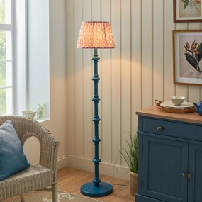 Carnaby Blue Floor Lamp & Ripple 35cm Coral Pink Shade creative lampshade design