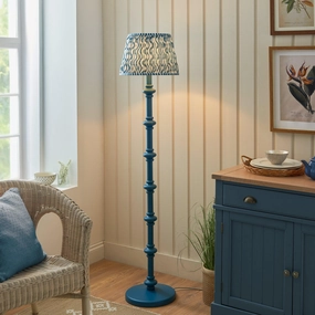 Carnaby Blue Floor Lamp & Ripple 35cm Marlin Blue Shade creative lampshade design