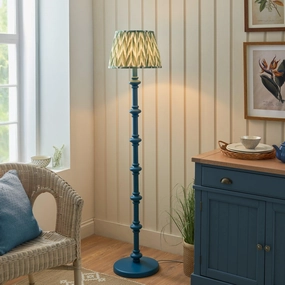 Carnaby Blue Floor Lamp & Zigzag 35cm Cotswold Green Shade creative lampshade design