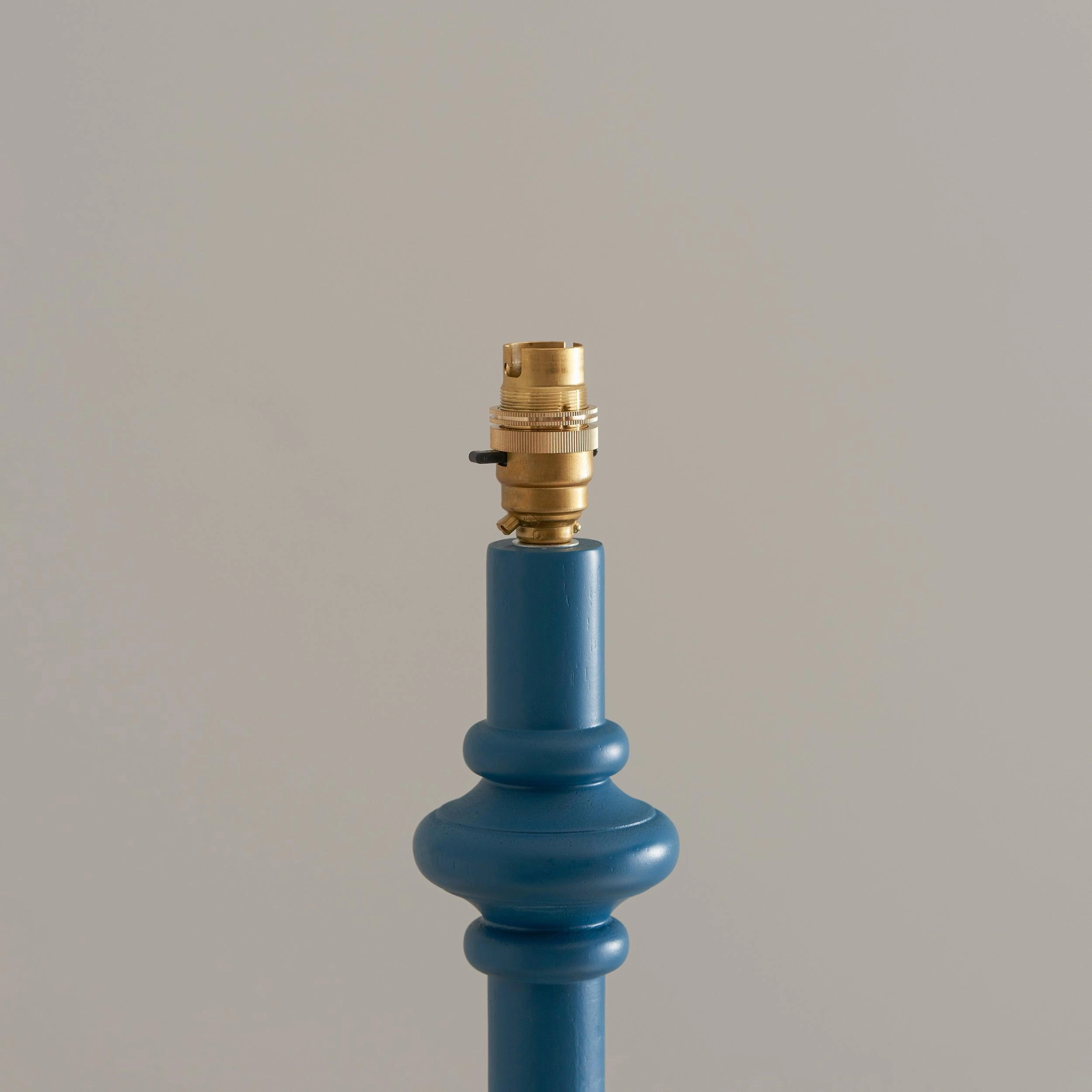 Carnaby Blue Floor Lamp & Zigzag 35cm Cotswold Green Shade