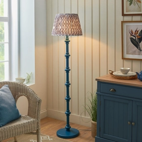 Carnaby Blue Wooden Floor Lamp & Ikat 40cm Pearl Grey Shade creative lampshade design