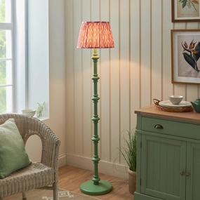 Carnaby Green Floor Lamp & Ikat 35cm Coral Pink Shade creative lampshade design