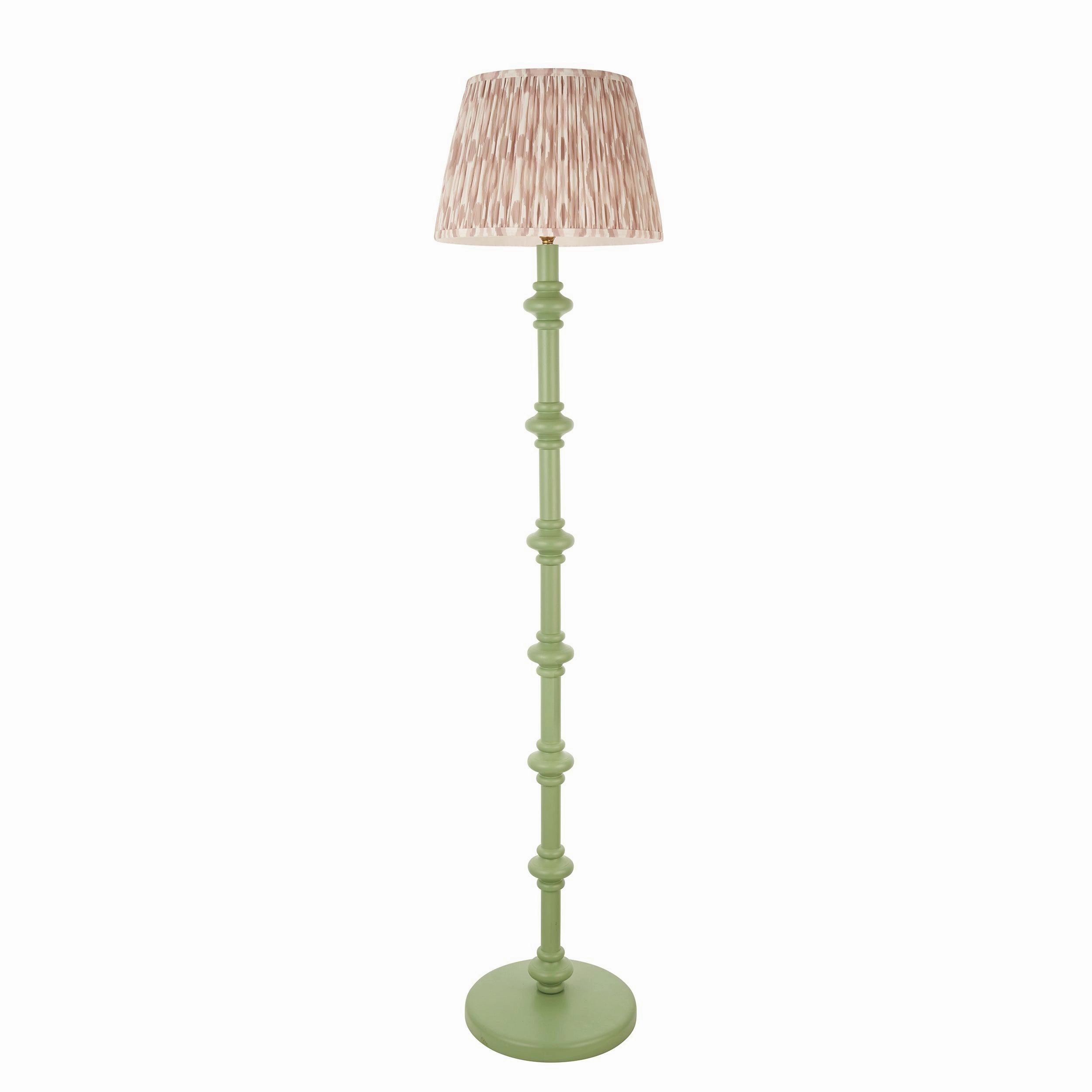 Carnaby Green Floor Lamp & Ikat 35cm Neutral Shade