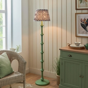 Carnaby Green Floor Lamp & Ikat 35cm Pearl Grey Shade creative lampshade design