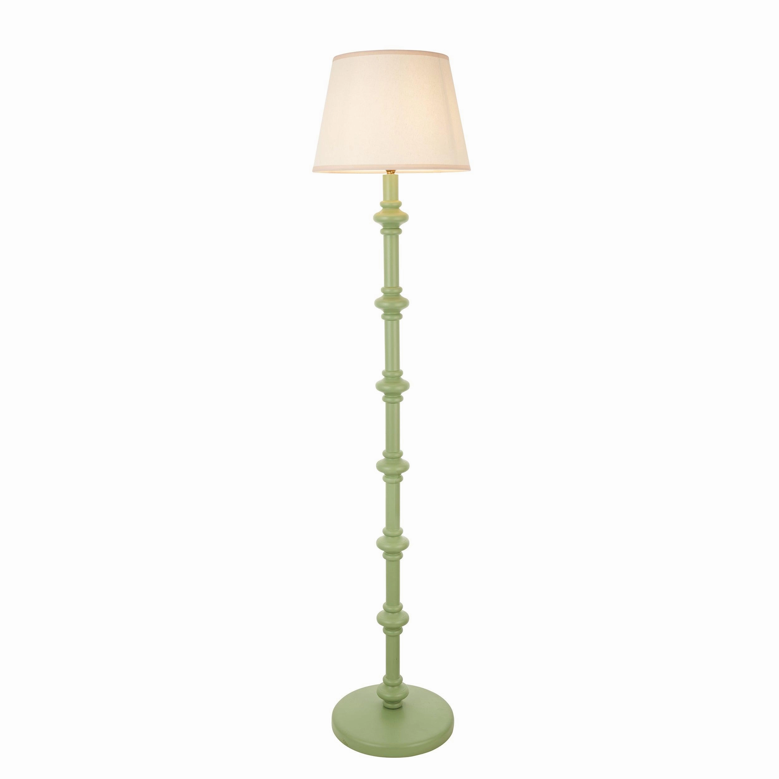 Carnaby Green Floor Lamp & Ivy 35cm Vintage White Shade
