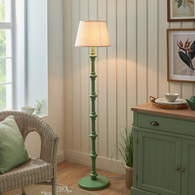 Carnaby Green Floor Lamp & Ivy 35cm Vintage White Shade creative lampshade design