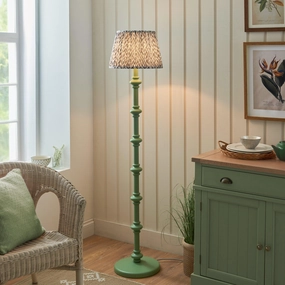 Carnaby Green Floor Lamp & Leaf 35cm Pearl Grey Shade creative lampshade design