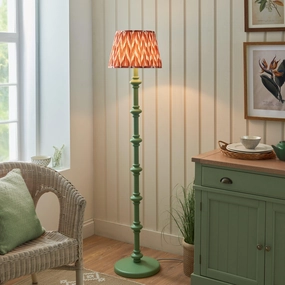 Carnaby Green Floor Lamp & Zigzag 35cm Apricot Orange Shade creative lampshade design