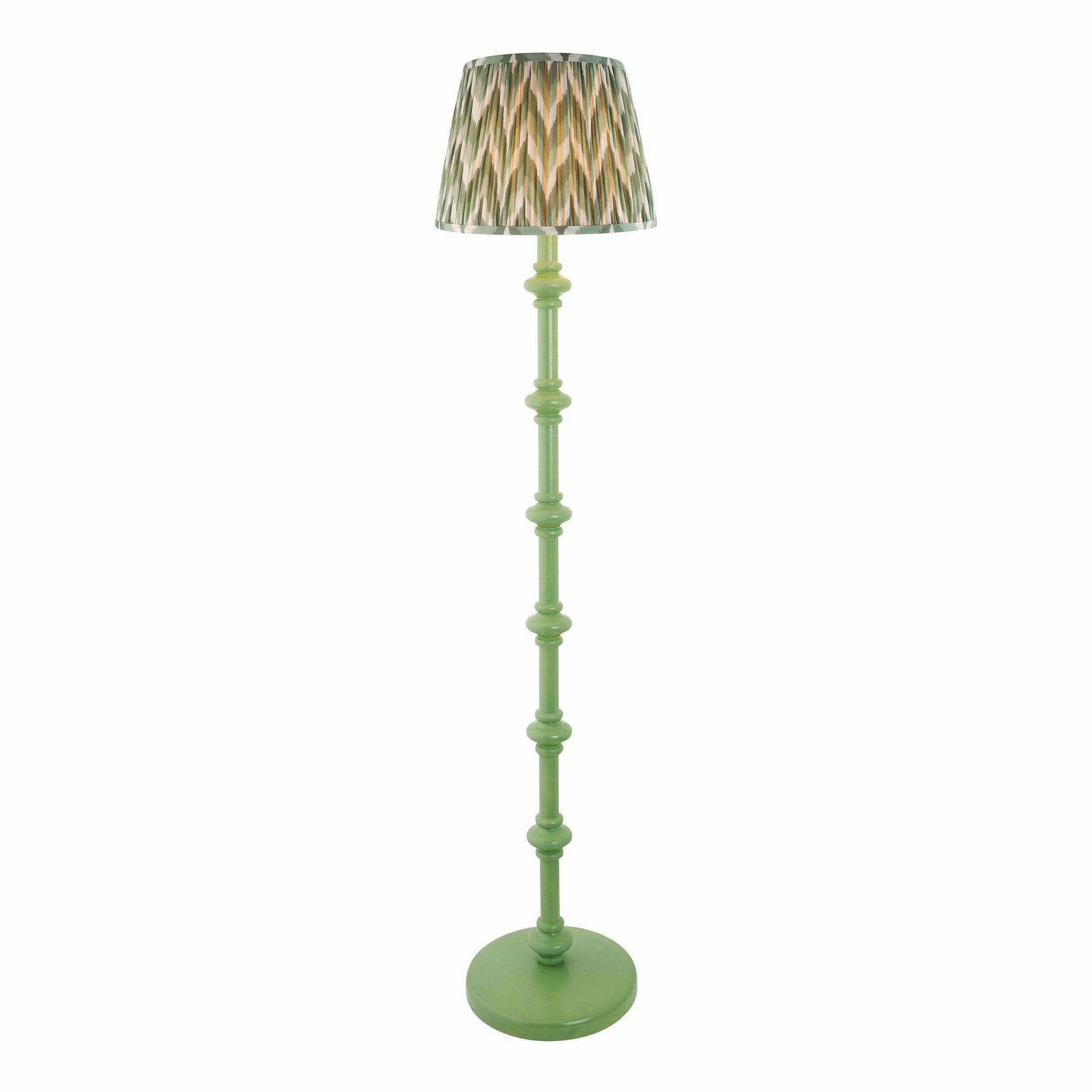 Carnaby Green Floor Lamp & Zigzag 35cm Cotswold Green Shade