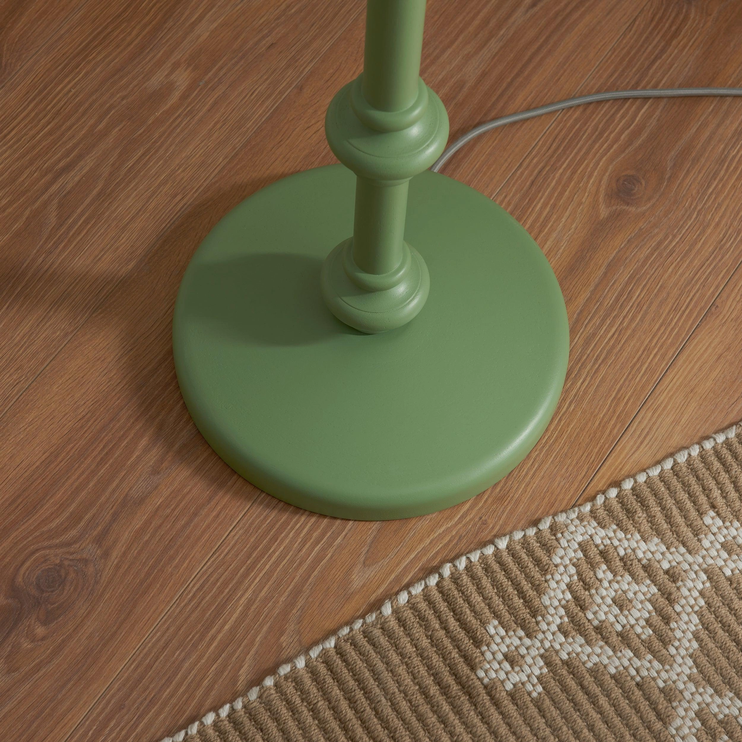 Carnaby Green Floor Lamp & Zigzag 35cm Cotswold Green Shade