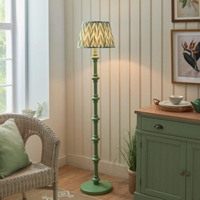 Carnaby Green Floor Lamp & Zigzag 35cm Cotswold Green Shade creative lampshade design