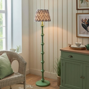Carnaby Green Floor Lamp & Zigzag 35cm Pearl Grey Shade creative lampshade design