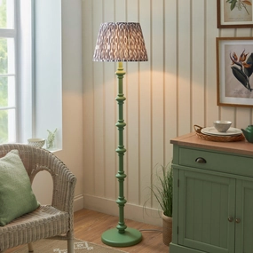 Carnaby Green Wooden Floor Lamp & Ikat 40cm Pearl Grey Shade creative lampshade design