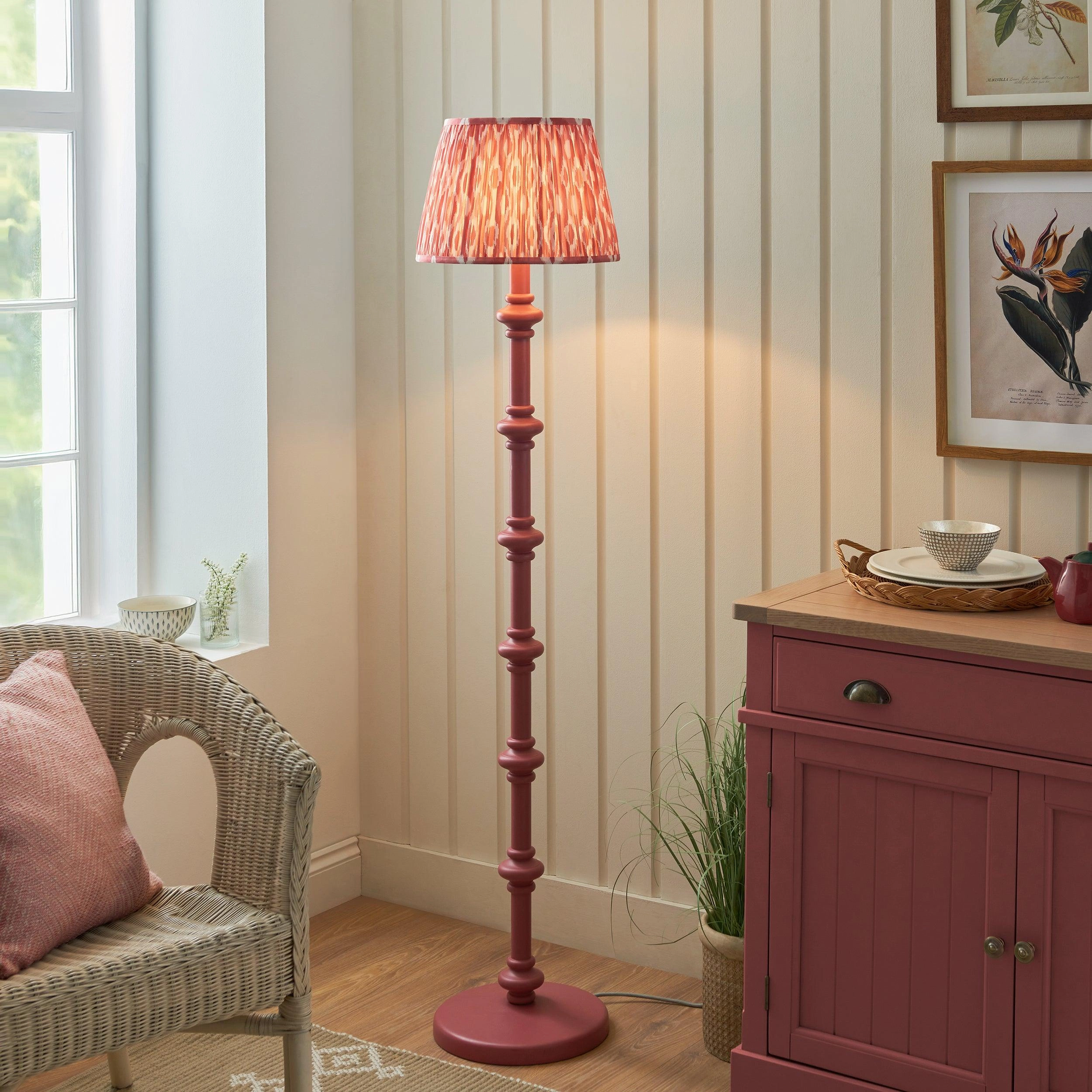 Carnaby Pink Floor Lamp & Ikat 35cm Coral Pink Shade creative lampshade design