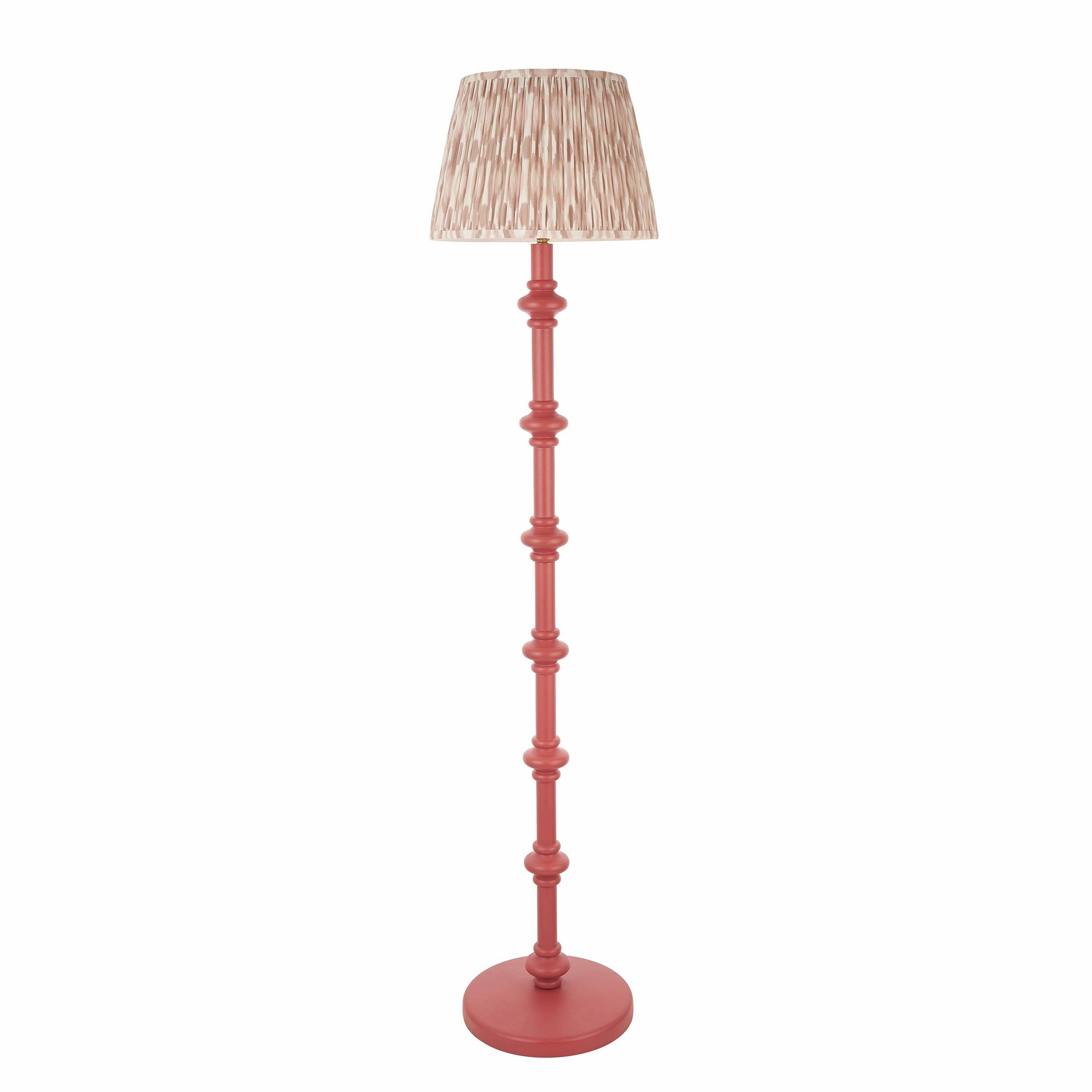 Carnaby Pink Floor Lamp & Ikat 35cm Neutral Shade