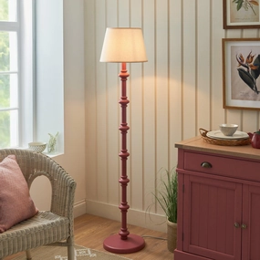 Carnaby Pink Floor Lamp & Ivy 35cm Vintage White Shade creative lampshade design