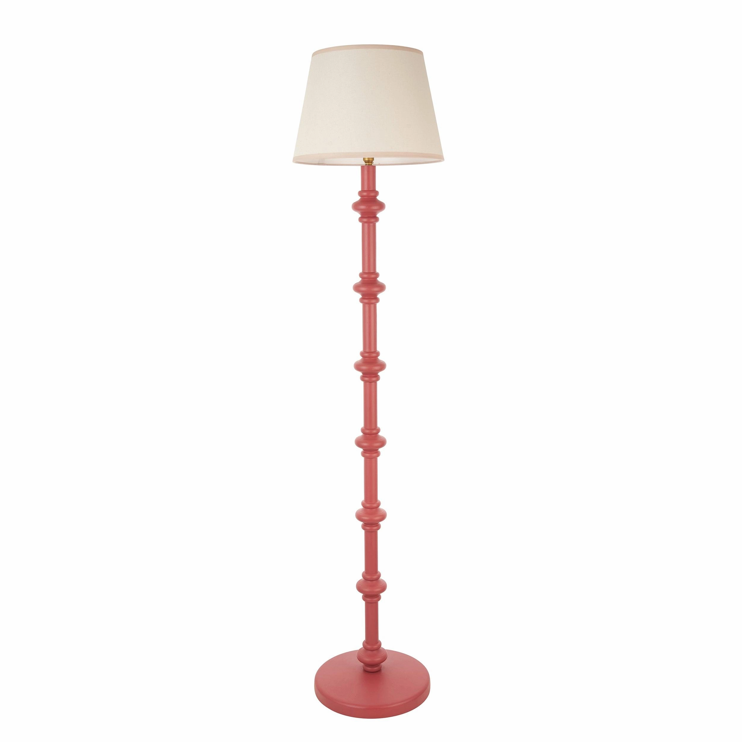 Carnaby Pink Floor Lamp & Ivy 35cm Vintage White Shade
