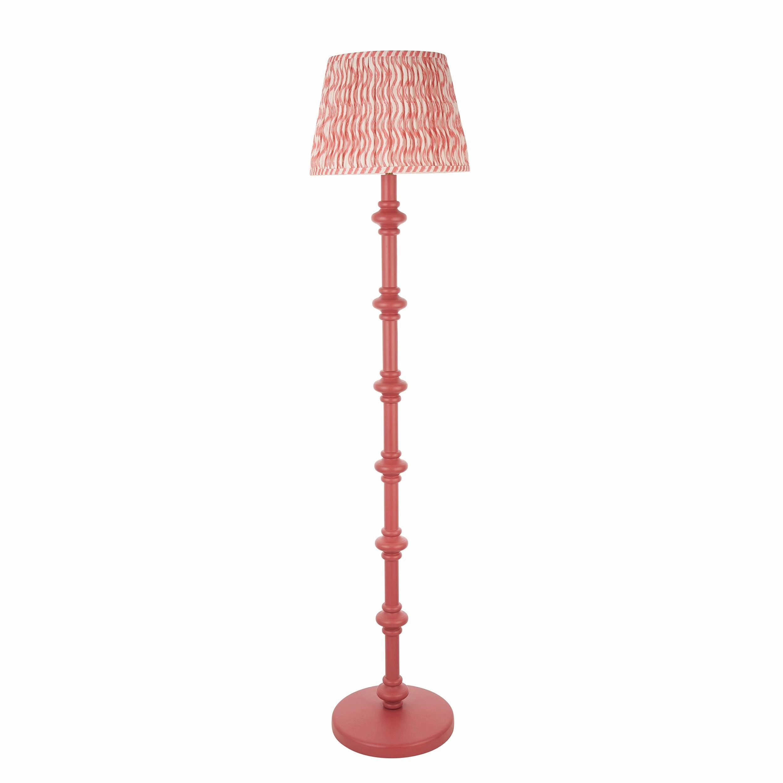Carnaby Pink Floor Lamp & Ripple 35cm Coral Pink Shade