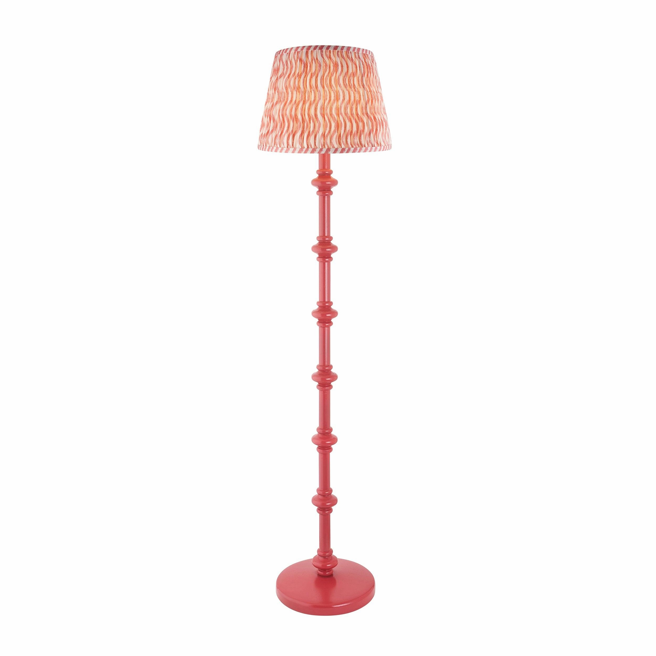 Carnaby Pink Floor Lamp & Ripple 35cm Coral Pink Shade