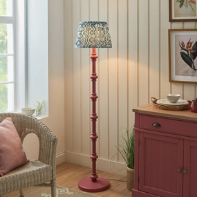 Carnaby Pink Floor Lamp & Ripple 35cm Marlin Blue Shade creative lampshade design
