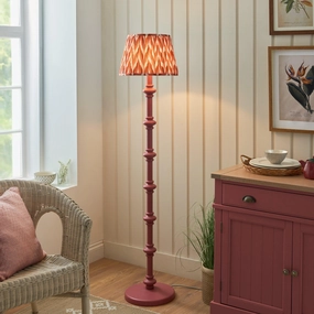 Carnaby Pink Floor Lamp & Zigzag 35cm Apricot Orange Shade creative lampshade design