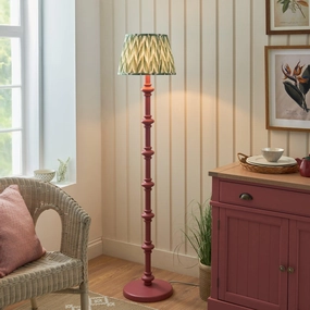 Carnaby Pink Floor Lamp & Zigzag 35cm Cotswold Green Shade creative lampshade design