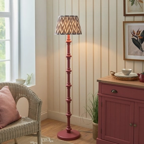 Carnaby Pink Floor Lamp & Zigzag 35cm Pearl Grey Shade creative lampshade design