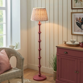Carnaby Pink Wooden Floor Lamp & Ikat 40cm Neutral Shade creative lampshade design
