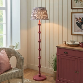 Carnaby Pink Wooden Floor Lamp & Ikat 40cm Pearl Grey Shade creative lampshade design