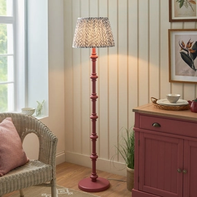 Carnaby Pink Wooden Floor Lamp & Leaf 40cm Pearl Grey Shade creative lampshade design