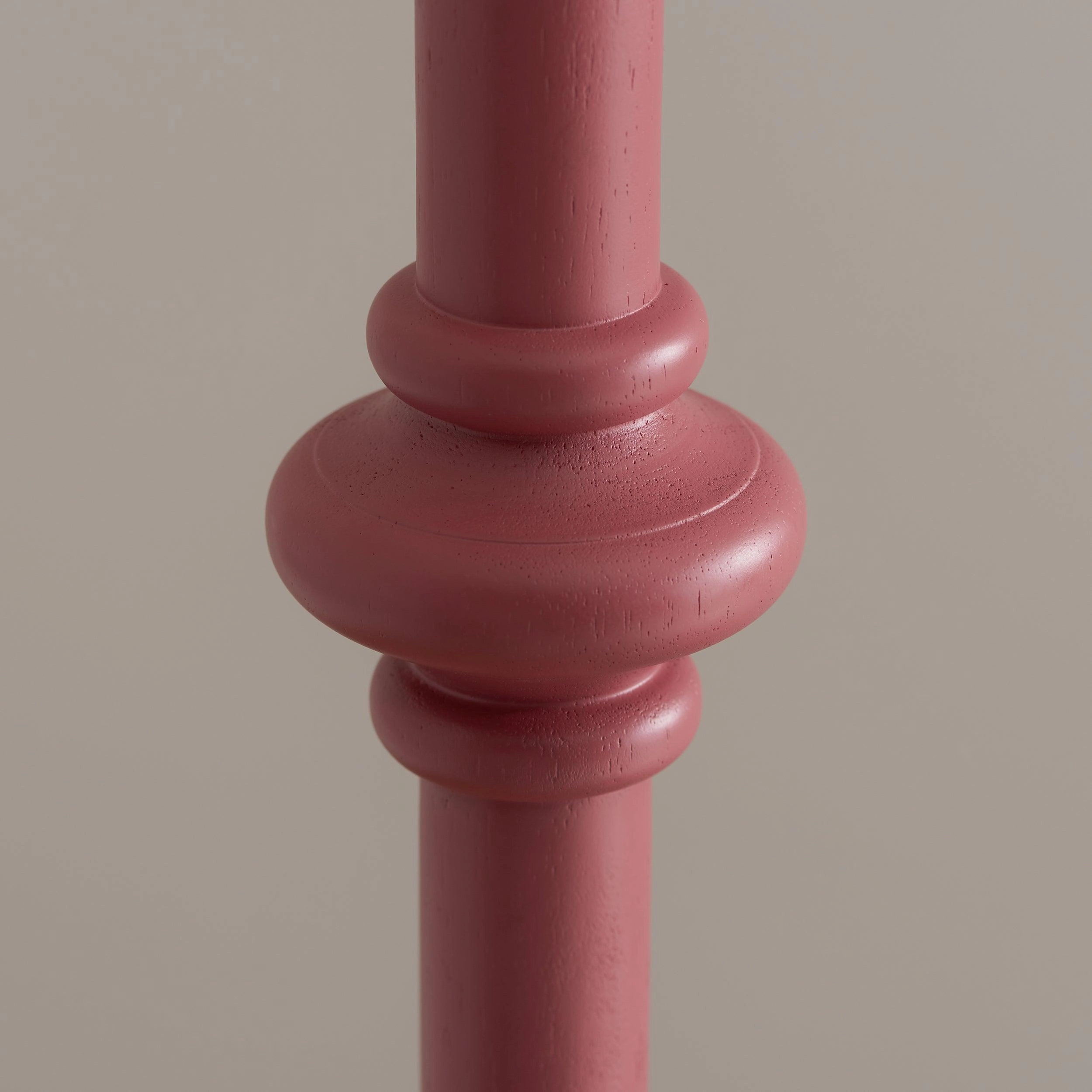 Carnaby Pink Wooden Floor Lamp & Ripple 40cm Coral Pink Shade