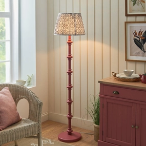 Carnaby Pink Wooden Floor Lamp & Ripple 40cm Pearl Grey Shade creative lampshade design