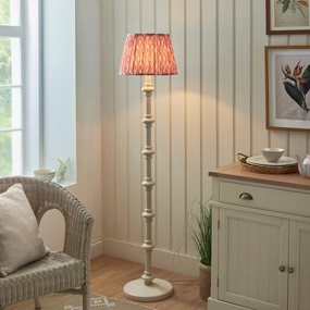 Carnaby White Floor Lamp & Ikat 35cm Coral Pink Shade creative lampshade design